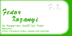 fedor kozanyi business card